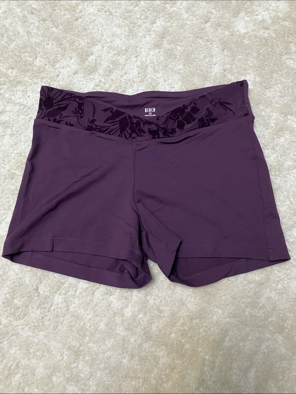 Bloch purple workout shorts